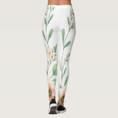Leggings Fleur orange aux tiges vertes (Dos)