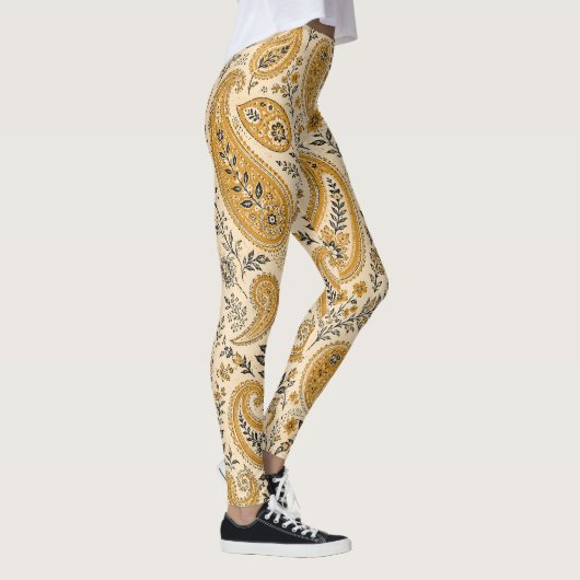 Leggings Fleur orange brûlée Paisley  (Droite)