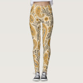 Leggings Fleur orange brûlée Paisley  (Devant)