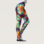 Leggings Fleur orange intense en texture polie numérique (Droite)