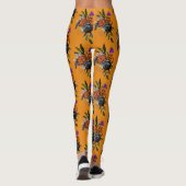 Leggings Fleur Orange & Violet (Dos)