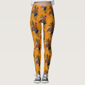 Leggings Fleur Orange & Violet (Devant)
