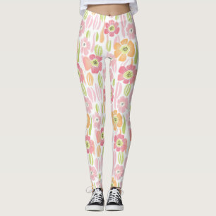 Leggings Fleur pastel rétro (1)