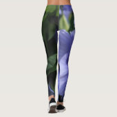 Leggings Fleur pourpre de pensée avec vert et jaune, photo (Dos)
