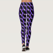 Leggings Fleur pourpre étoile sur Carrelage noir et violet (Dos)