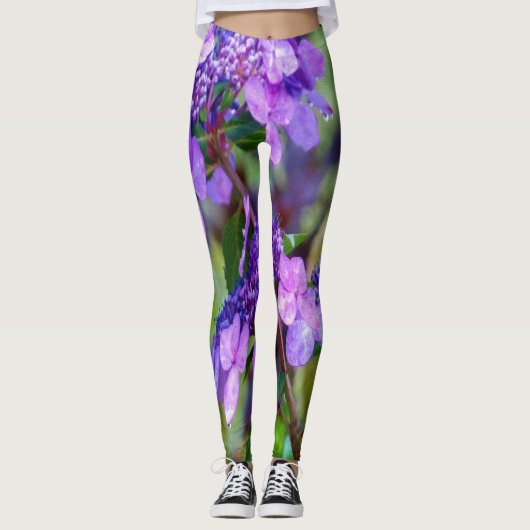 Leggings Fleur pourpre Twist et Shout Hydrangea (Devant)