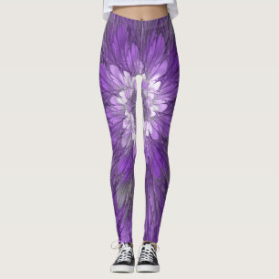 Leggings Fleur psychédélique violette Abstraite Fractal Art