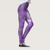 Leggings Fleur psychédélique violette Abstraite Fractal Art (Droite)