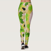 Leggings Fleur Retro Mandala jaune vert et blanc (Dos)