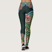 Leggings Fleur rétro Mandala Yoga (Dos)