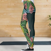 Leggings Fleur rétro Mandala Yoga