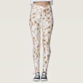 Leggings Fleur Romantique Crème Marron (Devant)