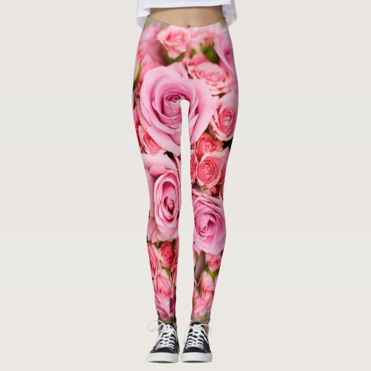 Leggings Fleur Rose Bouquet (Devant)