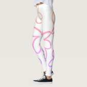 Leggings Fleur : rose et orange (Gauche)