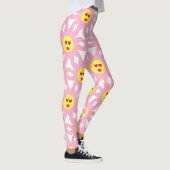 Leggings Fleur rose folle aux yeux de coeur rouge (Droite)