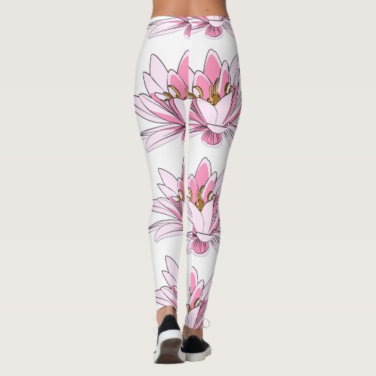 Leggings Fleur rose illustrée (Dos)
