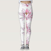 Leggings Fleur rose illustrée (Devant)