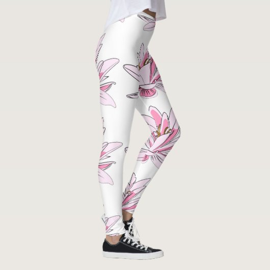 Leggings Fleur rose illustrée (Droite)