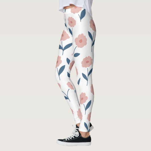 Leggings fleur rose leger (Gauche)