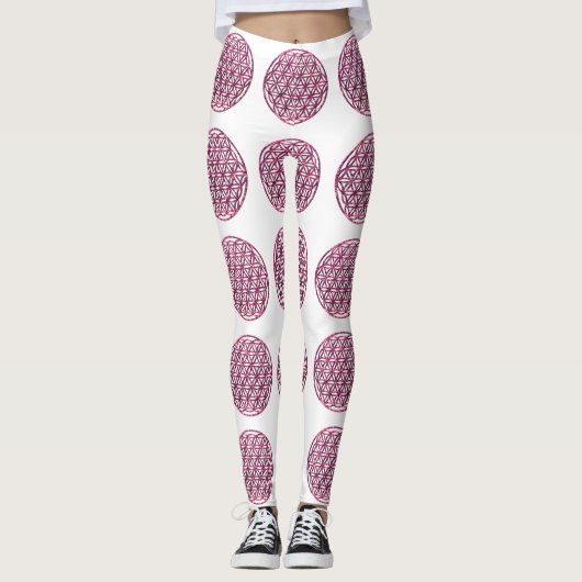 Leggings Fleur rose mousseuse de la vie (Devant)