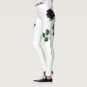 Leggings Fleur rose noire (Gauche)