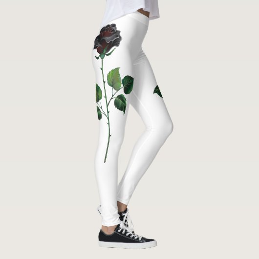 Leggings Fleur rose noire (Droite)