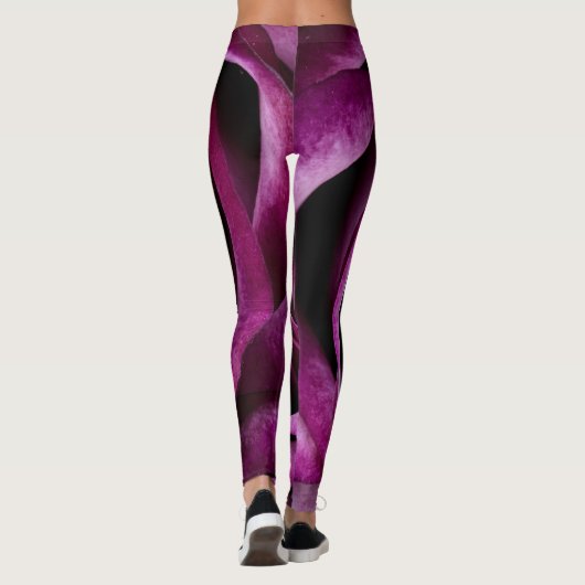 Leggings Fleur Rose violet (Dos)