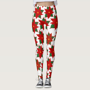 Leggings Fleur rouge