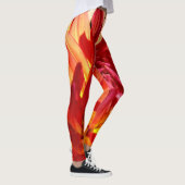 Leggings Fleur rouge orange abstrait motif photo plaisir (Droite)