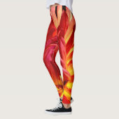 Leggings Fleur rouge orange abstrait motif photo plaisir (Gauche)