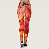 Leggings Fleur rouge orange abstrait motif photo plaisir (Dos)