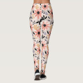Leggings Fleur rouge rose (Dos)