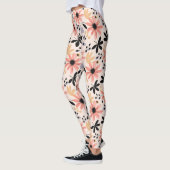 Leggings Fleur rouge rose (Gauche)