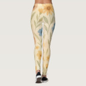 Leggings Fleur sauvage boho aquarelle (Dos)