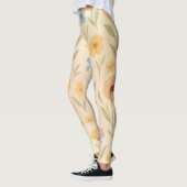 Leggings Fleur sauvage boho aquarelle (Gauche)