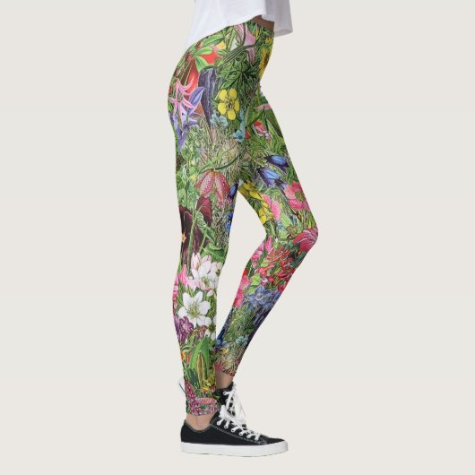 Leggings Fleur sauvage de la nature en fleurs botaniques (Droite)