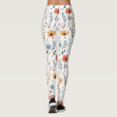 Leggings Fleur sauvage du printemps Motif, rouille, Tan, Bl (Dos)