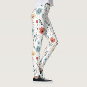 Leggings Fleur sauvage du printemps Motif, rouille, Tan, Bl (Droite)