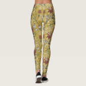 Leggings Fleur sauvage fleurie jaune et rouge motif  (Dos)
