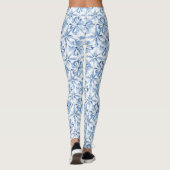 Leggings Fleur sicilienne bleu blanc (Dos)