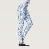 Leggings Fleur sicilienne bleu blanc (Droite)