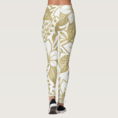 Leggings Fleur tropicale élégante moderne dorée en floraiso (Dos)