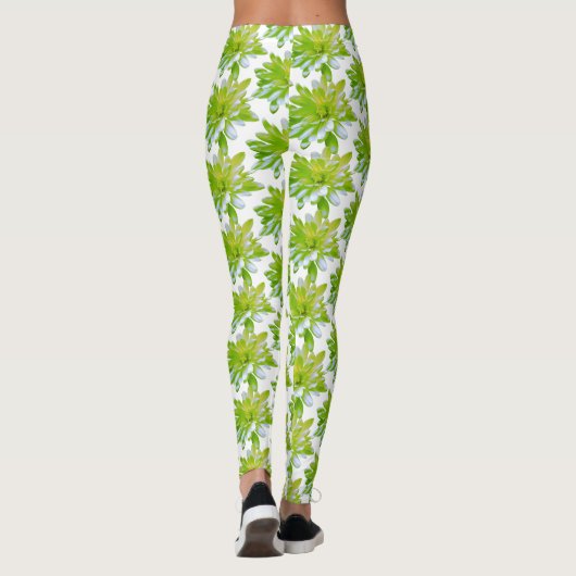 Leggings Fleur vert vert vert vert pâle marguerite (Dos)