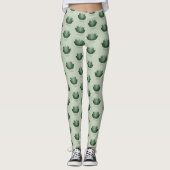 Leggings Fleur verte de Yoga Lotus (Devant)