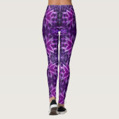 Leggings Fleur violette profonde fractale hypnotique (Dos)