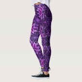 Leggings Fleur violette profonde fractale hypnotique (Gauche)