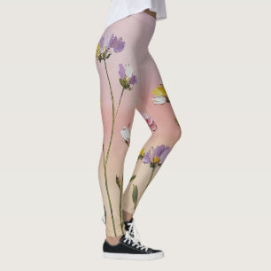 Leggings Fleuris Pastel Esthétiques de Fleurs Sauv