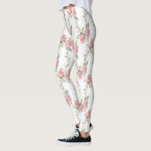 Leggings Fleuris Rose Pâle Chic Décontracté (Gauche)