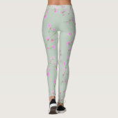 Leggings Fleuris Rose Vert Sauge (Dos)
