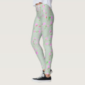 Leggings Fleuris Rose Vert Sauge (Gauche)